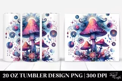 Magical Celestial Mushroom Clipart, High-Res 20 Oz Tumbler Product Image 1