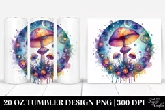 Magical Celestial Mushroom Clipart, High-Res 20 Oz Tumbler Product Image 1