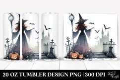 Simple Halloween Scene with Sorceress | 20 oz Tumbler Product Image 1