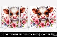 Watercolor Baby Highland Cow Tumbler | 20 Oz Product Image 1