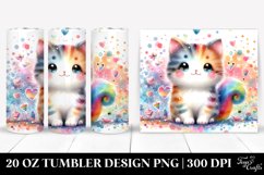 Colorful Watercolor Cute Cat | 20 oz Tumbler Product Image 1