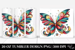 Colorful Butterfly Tumbler | 20 Oz Product Image 1
