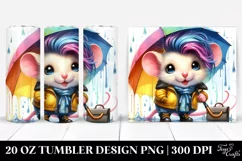 Cute Baby Mouse with Raincoat | 20 oz Tumbler Product Image 1