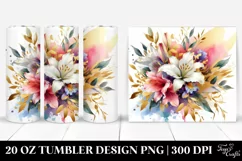 Abstract Vibrant Bouquet Tumbler | 20 Oz Product Image 1