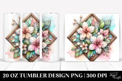 Abstract Pastel Wooden Stained Gardenia | 20 oz Tumbler Product Image 1