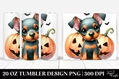 Watercolor Doberman for Halloween, PNG Product Image 1