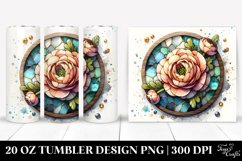 Wooden Ranunculus Stained Tumbler | 20 Oz Product Image 1