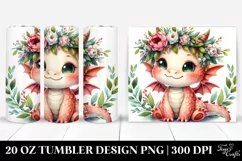 Cute Baby Dragon Wreath Tumbler Product Image 1
