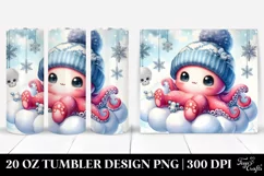 Baby Octopus in Winter | 20 oz Tumbler Product Image 1