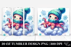 Baby Octopus in Winter | 20 oz Tumbler Product Image 1