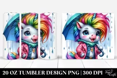 Cute Unicorn with Raincoat, Transparent PNG Product Image 1