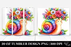 Vibrant Snail with Flower Crown, High-Res 20 Oz Tumbler Product Image 1