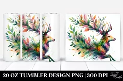 Half Body Deer Watercolor Tumbler Design Product Image 1