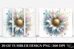 Shiny Sunflower, Transparent 20 Oz Tumbler Product Image 1