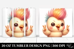 Cute Baby Chicken with Flowers, Sublimation Clipart Product Image 1