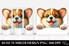 Cute Baby Corgi Looking Up, Transparent 20 Oz Tumbler Product Image 1