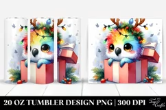 Cute Parrot with Reindeer Horns,Transparent PNG Product Image 1