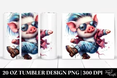 Cute Baby Pig in Jeans, Sublimation Clipart Product Image 1