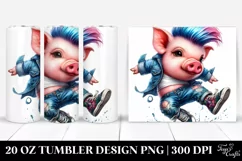 Cute Baby Pig in Jeans, Sublimation Clipart Product Image 1
