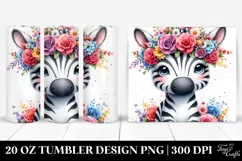 Vibrant Flower Crown,Colorful Zebra | 20 oz Tumbler Product Image 1
