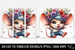 Revolted Baby Mouse with Floral Wreath, Transparent 20 Oz Product Image 1