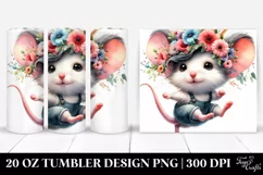 Watercolor Vibrant Drawing of a Cute Baby Mouse 20 Oz Product Image 1