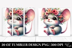 Vibrant Baby Mouse with Floral Wreath, Transparent 20 Oz Product Image 1