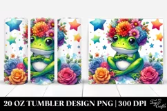 Vibrant Frog with Flower Crown, High-Res 20 Oz Tumbler Product Image 1