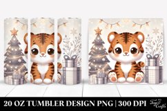 Cute Baby Tiger with Christmas Tree 20 Oz Tumbler Product Image 1