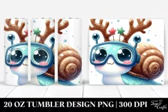 Baby Snail with Reindeer Horns PNG Product Image 1