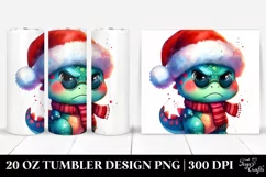 Cute Dinosaur with Santa Hat 20 Oz Tumbler Product Image 1