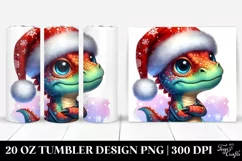 Cute Dinosaur with Santa Hat 20 Oz Tumbler Product Image 1