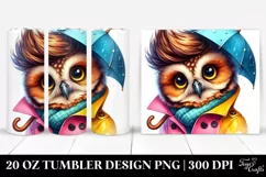 Cute Baby Owl with Cool Haircut and Raincoat 20 Oz Tumbler Product Image 1
