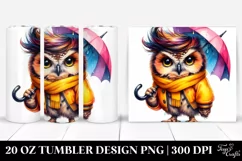 Cute Baby Owl with Cool Haircut and Raincoat 20 Oz Tumbler Product Image 1