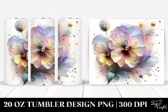 Abstract Glossy Pansy Clipart 20 Oz Tumbler Product Image 1