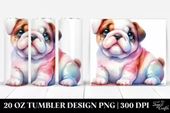 Adorable Bulldog with Funny Face, Transparent 20 Oz Tumbler Product Image 1