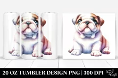 Cute Bulldog Looking Up Clipart, Transparent 20 Oz Tumbler Product Image 1