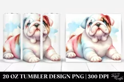 Pastel Bulldog with Funny Look, Transparent 20 Oz Tumbler Product Image 1