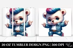 Cute Baby Bear Dancing with Cool Haircut 20 Oz Tumbler Product Image 1