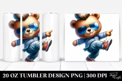 Cute Baby Bear Dancing with Cool Haircut 20 Oz Tumbler Product Image 1