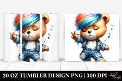 Cute Baby Bear Dancing with Cool Haircut 20 Oz Tumbler Product Image 1
