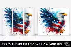 USA Flag Eagle Watercolor Tumbler Design Product Image 1
