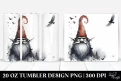 20 oz Tumbler Evil Gnome and Flowers Product Image 1