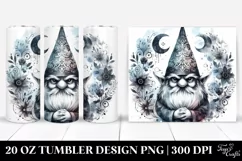 20 oz Tumbler Evil Gnome and Flowers Product Image 1