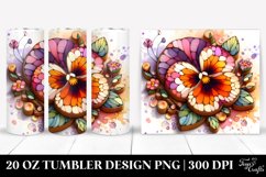 Shiny Stained Pansy | 20 Oz Tumbler Product Image 1