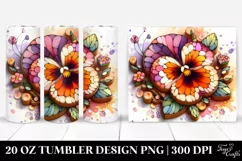 Shiny Stained Pansy | 20 Oz Tumbler Product Image 1