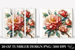 Abstract Stained Peonies | 20 Oz Tumbler Product Image 1