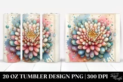 Abstract Wooden Chrysanthemum 20 Oz Tumbler Product Image 1