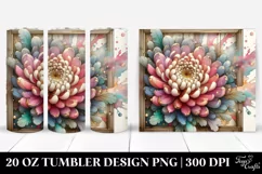 Abstract Wooden Chrysanthemum 20 Oz Tumbler Product Image 1