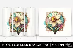 Abstract Wooden Daffodil 20 Oz Tumbler Product Image 1